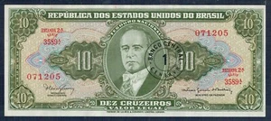 BRASILIEN 10 Cruzeiros 1966-67 P.M. Nr. 183 Fior Di Stampa - Gian 6 - Bild 1 von 2