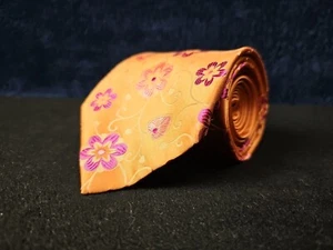 Croft & Barrow - Men's Black & Gold Paisley 100% Silk Tie 3.4"W x 58"L - Picture 1 of 9