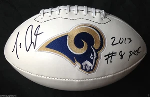 TAVON AUSTIN SIGNED ST LOUIS RAMS LOGO FOOTBALL 2013 #8 PICK INSCR PROOF COA J1 - Picture 1 of 1