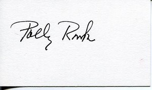 POLLY ROWLES ACTRESS IN JAMIE / NAKED CITY / SWEET LIBERTY SIGNED CARD AUTOGRAPH