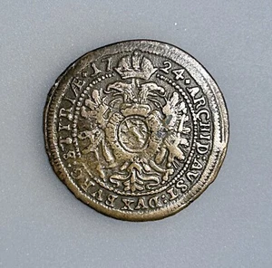 Austria 3 Kreuzer 1724 KM# 1540 VF toned - Picture 1 of 2