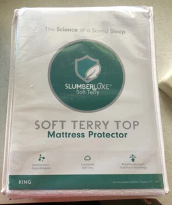 Slumberluxe Soft Terry Top Mattress Protector KING Size Hypoallergenic - New - Picture 1 of 5