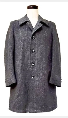 Vintage 1970s gray tweed overcoat by Energy Manufacturing Company | Size 42 - Image 1 of 4