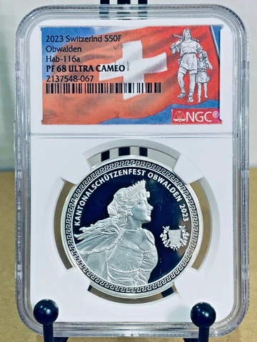 2023 Switzerland S50F Obwalden Hab-116a NGC PF68UCAM #2137548-067 Cover