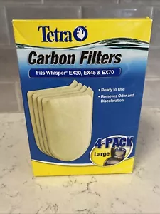 Tetra Large Carbon Filter Cartridge Pad Whisper EX30 EX45 EX70 4 Pack - Picture 1 of 4