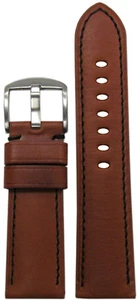 22mm Panatime Rou HZ Leather Watch Band with Black Stitching 22/20 125/75 - Picture 1 of 1