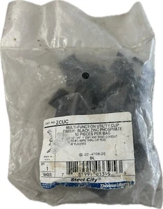 Thomas Betts ZCUC Steel City Multifunción Utilidad Clip Negro Fosfato Paquete de 10 - Imagen 1 de 4
