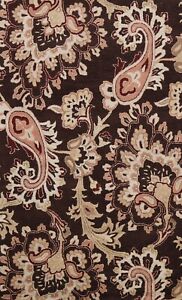 Floral Traditional Oriental Area Rug Hand-Tufted Wool Dark Brown Carpet 5x8 ft