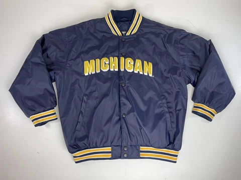 MICHIGAN WOLVERINE Puffer Jacket Steve and Barrys LETTERMAN Men’s XL RARE! Cover