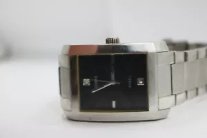 GUESS Steel G10150G Silver Tone Diamond Quartz Analog Men's Watch 8" New Batt - Picture 1 of 6