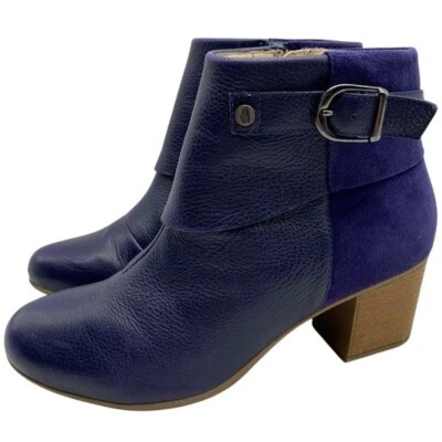 Zapatos para mujer Hush Puppies botas de cuero azules talla 7 tacón al tobillo cómodos coloridos Foto 1 de 4