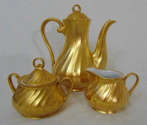Royal Jackson Gold Swirl Porzellan Teeservice Teekanne Sahnekännchen Zuckerdose - Bild 1 von 8