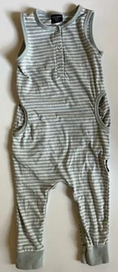 Little Bipsy Baby's Sleeveless Romper Green White Stripe Pockets Size 2-3T - Bild 1 von 8