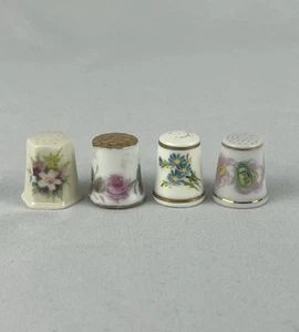 VTG Lot Of Four Porcelain Thimbles Royal Worcester Donegal Parian Haas & Czjzek - Picture 1 of 24