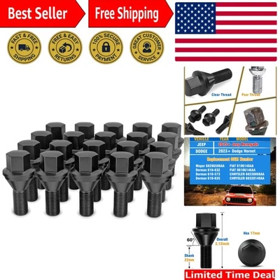 Durable 17mm Hex M12x1.25 Alloy Steel Wheel Bolts Set for Jeep Renegade & Hornet - Image 1 of 4