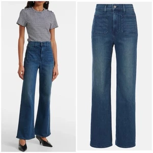 Veronica Beard Crosbie patch pocket wide leg jeans 26 Northern Lights Blue - Picture 1 of 11