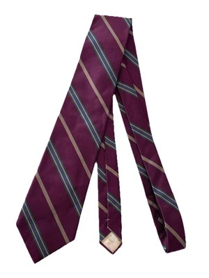 Галстук AQUASCUTUM полностью шелковый. Фиолетовая полоса сделано в Англии. Ec - Изображение 1 из 4