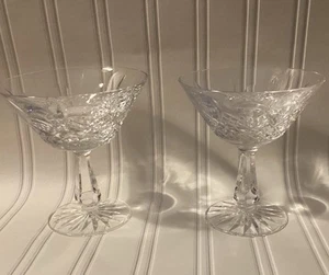 VTG Waterford Crystal Lismore 4 1/8” Champagne Sherbet Glasses -Set of 2-SIGNED - Picture 1 of 7