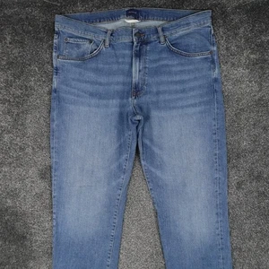 Pantalones de mezclilla Gant Hayes ajustados azules talla 38 W38 L30 para hombre 38x30 lavados a la piedra - Imagen 1 de 17