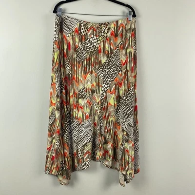 Chicos Mixed Tribal Mia Skirt Size 3 US XL Handkerchief Hem Soft Jersey Knit - Image 1 of 4