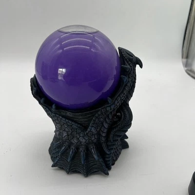 Giant Serpentine Bahamut Fire Dragon  Purple Sand Storm Ball Figurine Decor used - Image 1 of 4