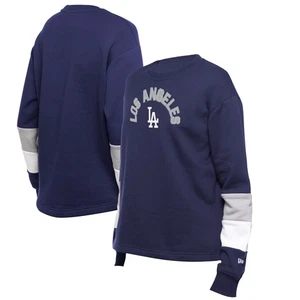 Women's-New Era Blue Los Angeles Dodgers Game Day Color Pullover Sweatshirt - Picture 1 of 6