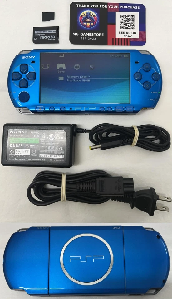 PSP 3000 Vibrant Blue / New Battery / Charger / Region Free !!! - Image 1 of 4