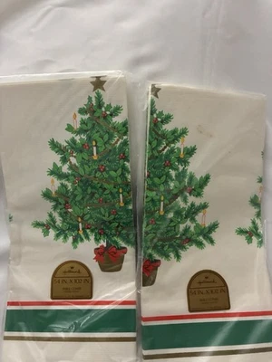 "2 manteles de colección de papel con sello árbol de Navidad 54x102"" estilo Spode" Foto 1 de 4
