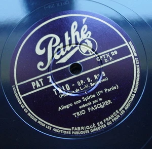 TRIO PASQUIER − BEETHOVEN − TRIO OP.9 NO.3 − PATHE PAT 7/8/9 78rpm RARE SET - Picture 1 of 3