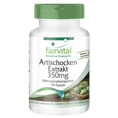 Artischocke-Extrakt 350 mg - 100 Kapseln - 2,5% Cynarin - 100% VEGAN | fairvital