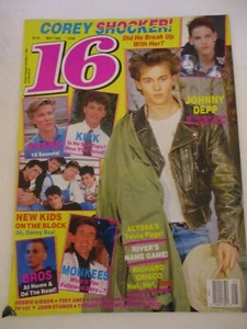 Johnny Depp, Corey Haim, River Phoenix - 16 Magazine 1989 - Picture 1 of 12