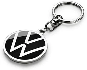 Nuovo Portachiavi Originale Volkswagen logo VW argento nero Golf Polo Tiguan - Foto 1 di 4