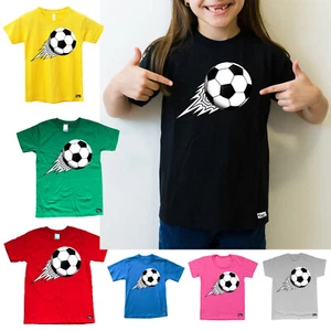 EAKS® Kinder T-Shirt "Fliegender Fußball" Shirt für Mädchen Sport Kids Shirt - Bild 1 von 20