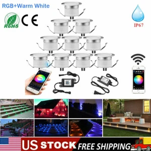 45mm WIFI Bluetooth RGB+WW Waterproof In-Ground Deck Path Light LED Lamp Outdoor - Picture 1 of 12