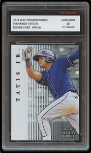 Tarjeta de novato Fernando Tatis Jr. 2018 Leaf Premier primer grado 10 San Diego Padres - Imagen 1 de 1