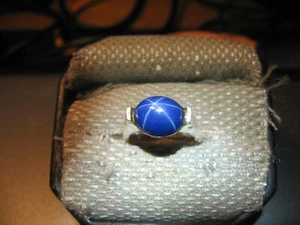 11X9MM RING KORNBLUME BLAU LINDE STERN SAPHIR 925 STERLINGSILBER GRÖSSE 7,5 - Bild 1 von 6