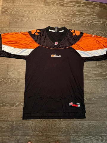BC Lions CFL Football Reebok Jersey Mens Size M Black Orange Cover
