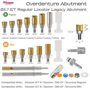 Hiossen Overdenture Locator Mini/Standard Abutments Male Caps Tool Fits 1-7mm GH - Picture 1 of 182