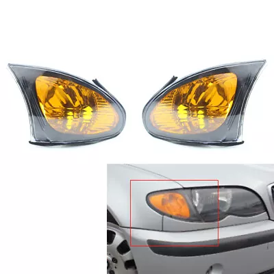For 02-05 BMW E46 3Series 4Dr Euro Pair Of Corner Lights-Crystal Clear W/Smoke • 34.03€