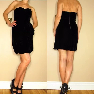 Marc Jacobs корсет платье LBD Y2K винтажный шелковый бархат размер 2 4 старые деньги $398 - Изображение 1 из 4