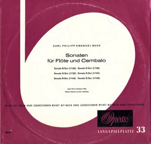 BACH CPE 6 Sonatas for Flute & Harpsichord RAMPAL VEYRON-LACROIX OPERA Stereo LP - Picture 1 of 3