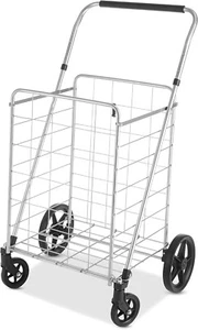 Utility Cart with Adjustable Height Handle - Silver/Black - Picture 1 of 8