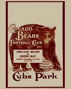 Chicago Bears Wall Art (1924 Game Poster vs Packers) - 8x10 Photo
