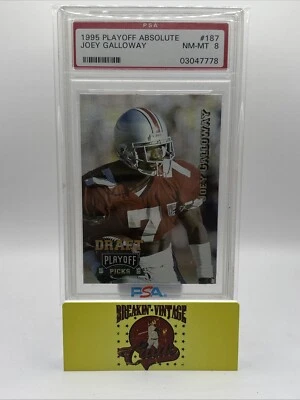 1995 Playoff Absolute Joey Galloway Rookie Card #187 PSA 8 NM-MT - Image 1 of 3