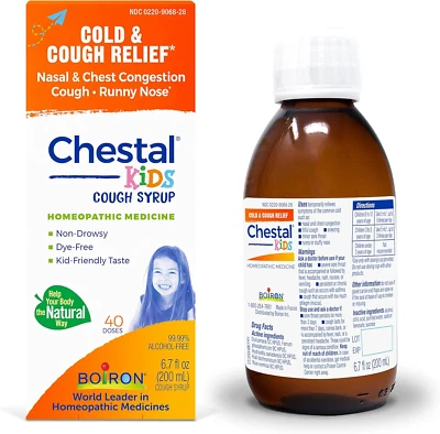 Boiron Chestal Kids Cold and Cough Syrup, 6.7 Fl Oz, Non-Drowsy, Dye Free - Image 1 of 4