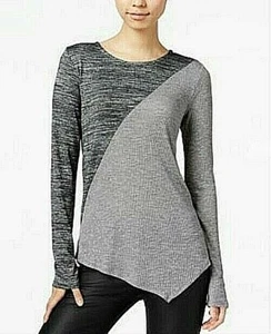 Bar Iii Asymmetrical Color Blocked Top~M~L~Charcoal Combo~ORG. $44~NWT - Picture 1 of 1