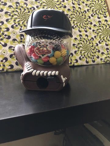 Baltimore Orioles Gumball Gum Ball Baseball Candy Dispensing Machine Toy Bank Cover