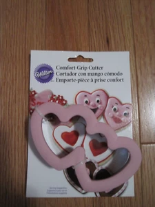 New on Card Wilton Double Heart Valentines Day Comfort Grip Cookie Cutter ~5" - Picture 1 of 2
