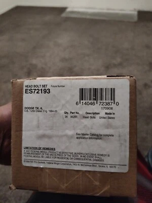 ES 72193 Felpro Cylinder Head Bolts Set for Ram Truck 2500 Dodge 3500 4500 5500 - Image 1 of 4