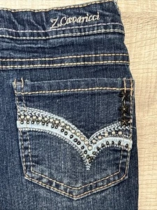 Z. CAVARICCI GIRLS JEANS SZ 6 BLUE DENIM EMBELLISHED ADJUSTABLE EUC Y2K KIDS OG - Picture 1 of 21